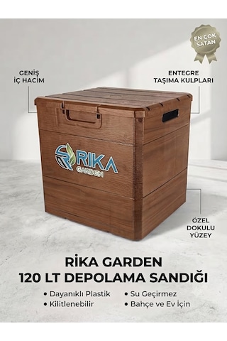 Rika Garden Ahşap Görünümlü Bahçe Depolama Sandığı Kahverengi
