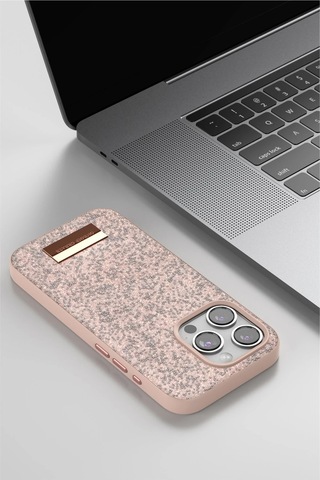Onegif - 913 - Apple Uyumlu iPhone 14 Bright Simli Kapak - Csmo-tex - - Siyah