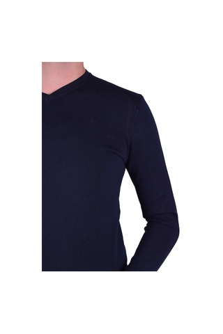 Erkek V Yaka Kazak Lacivert Regular Fit Pamuklu, Ot-Kzk-20007