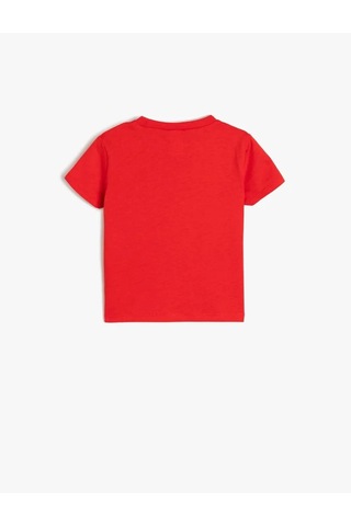 Koton Pamuklu Kısa Kollu Unicorn Baskılı Kırmızı Kız Bebek T-shirt 5smg10021ak Kırmızı