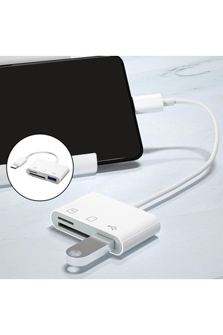 Homyl 3'ü 1 Arada Usb C Tf Sd Kart Okuyucu Kamera Hafıza Kartı
