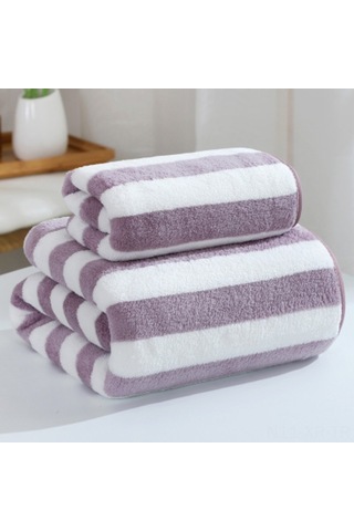 Xiyyadms Hızlı Kuruyan Mikrofiber Havlu - Banyo, Plaj Ve Seyahat İçin Yumuşak Havlu Seti Mor