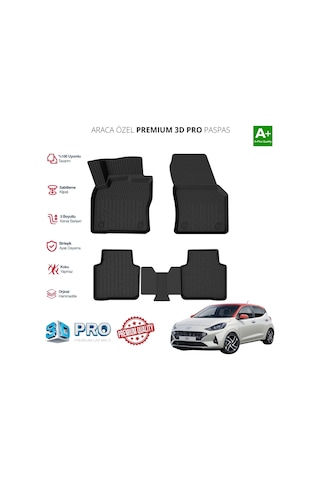 Hyundai İ10 Araca Özel 3d Paspas 2019 2020 2021 2022 2023 2024