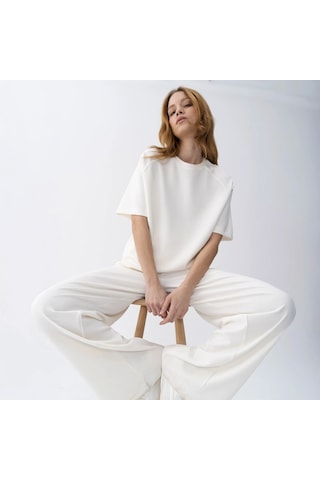 Qua Home Noa Kadın Modal Wide Leg Pantolon Ekru