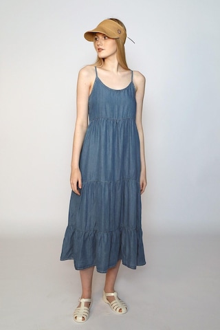 Lee Cooper Nicole Kadın Jean Elbise-19155-camparı Blue Lıght