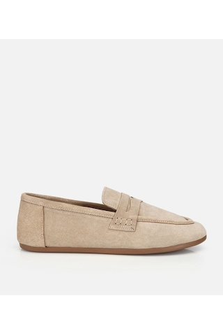 Hotiç Kadın Süet Deri Bej Yumuşak Dokulu Klasik Loafer 01ayh322270a310 01ayh322270a310