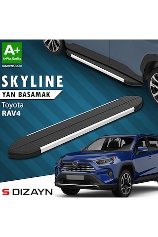 S-dizayn Toyota Rav 4 5 Skyline Aluminyum Yan Basamak 173 Cm 2018 Üzeri A+ Kalite