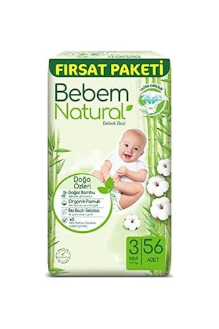 Bebek Bezi Midi 3 Beden Fırsat Paketi 56 Adet