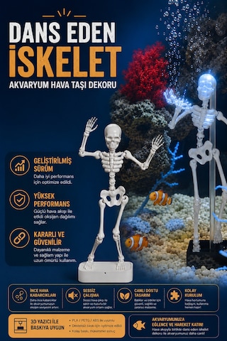 3d Baskı Dans Eden İskelet Akvaryum Hava Taşı Dekoru Hareketli Oksijen Taşı Akvaryum Aksesuarı Ne 3d Baskı Dans Eden İskelet Akvaryum Hava Taşı Dekoru Hareketli Oksijen Taşı Akvaryum Aksesuarı Ne