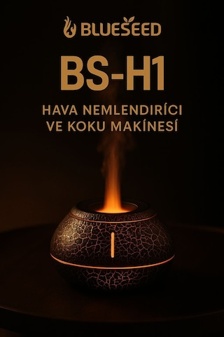 Bs-h1 Işıklı Buharlı Ultrasonic Hava Nemlendirici Aroma Difüzörü Oda Kokusu