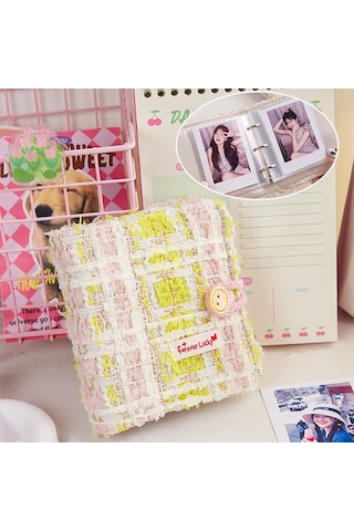 Sones 20 Yapraklı Saklama Kartı Defteri Mini 3 İnç Fotoğraf Albümü Pembe
