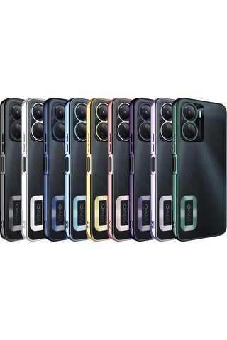 Vivo Y16 Uyumlu Logo Gösteren Kamera Korumalı Renkli Tasarım Kılıf