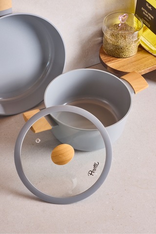 Danish Cook Grey İndüksiyon Tabanlı 7 Parça Tencere Seti Gri