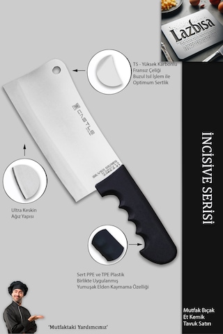 İncisive Serisi Mutfak Bıçak Et Kemik Tavuk Kıyma Satırı Mft-245