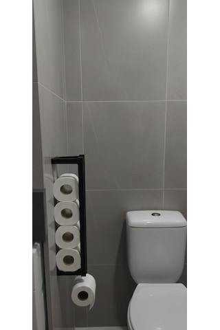 Siyah Metal Duvara Monte Yedekli Tuvalet Wc Kağıtlığı Banyo Tuvalet Kağıtlığı Wc Kağıdı Askılığı Siyah