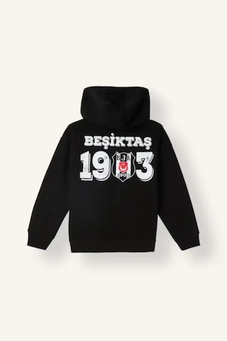 Defacto Beşiktaş Logolu Kapüşonlu Fermuarlı Kanguru Cep Hırka Erkek Çocuk I6636a826wnbk81 Siyah-bk81