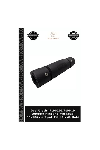 Özel Üretim Plm-100/plm-10 Outdoor Minder 8 Mm Ebad 60x180 Cm Siyah Tatil Piknik Hobi