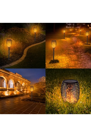 Dofolink Güneş Enerjili Alev Işığı, 51 Led, Ip65 Su Geçirmez, Bahçe Ve Sokak Dekorasyonu, Kolay Kurulum, Dış Mekan Aydınlatması 1 Adet Diğer