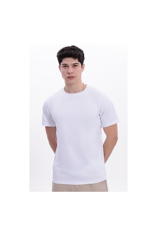 Freemen Erkek/unisex Bisiklet Yaka Basic Tişört %100 Pamuk Beyaz