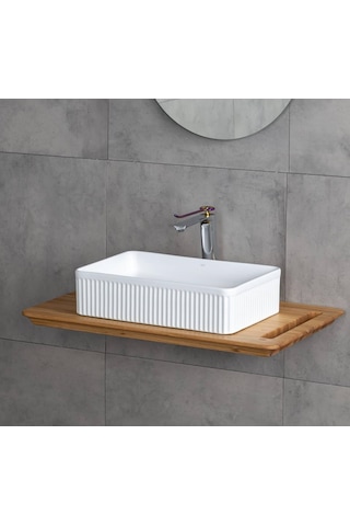 Lena - Tezgah Üstü Lavabo Mat Beyaz - E W1004mb- Diğer