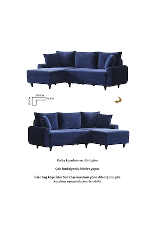 Kagu Corner Flavia Köşe Takımı Lacivert