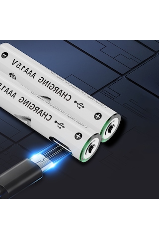 Lenyes Aaa107 Type-c Şarj Portlu Şarj Edilebilir Aaa Lityum-ion Pil 600mwh 1.5v 2 Adet