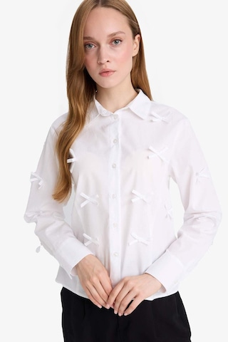 Defacto Regular Fit Poplin Uzun Kollu Tunik F2724ax25spwt34 Beyaz