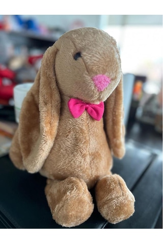 Uyku Arkadaşım Papyonlu Uzun Kulak Bunny Peluş Tavşan Kahverengi