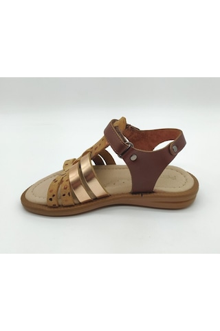 Kız Bebe Ortapedik Hakiki Deri Sandalet Bronz