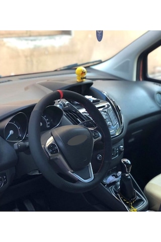 Ford Courier Alkantra-karbon Deri Dikmeli Direksiyon Kılıfı