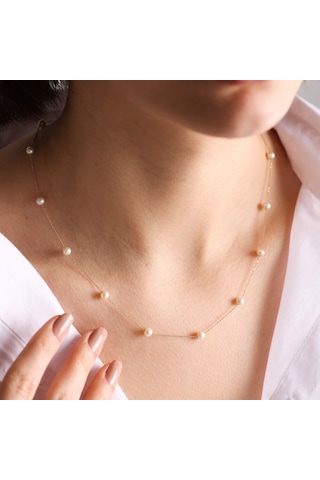 Sembolgold 14 Ayar Altın Inci Kolye