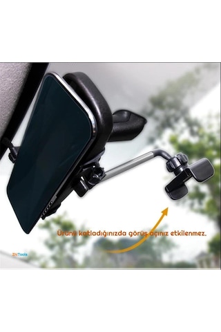 Zhltools Araç İçi Dikiz Aynası Telefon Tutucu Teleskopik Telefon Tutacağı Beyaz Beyaz