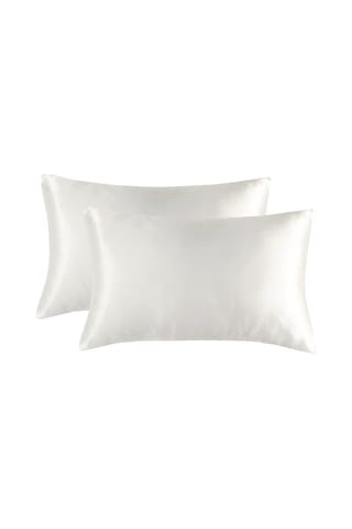 Symbee Beyaz Simüle İpek Kılıf, Ev Kullanıma Uygun, Konforlu Ve Dayanıklı, 51x92 Cm X2 Adet, Yatak Örtüsü Seti Diğer