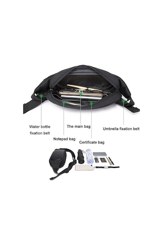 Wondernest Bange 7266 Su Geçirmez Eva Sert Kabuk Kullanıcı Yerleşimine Uygun Çapraz Çanta Altın