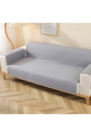 Sones Çift Taraflı Su Geçirmez Evcil Hayvan Yastığı Elmas Desenli Kanepe Kılıfı, Boyut: 130x196cm Gri