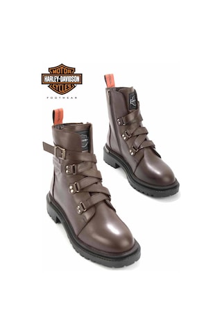 Harley Davidson Dark Brown Hakiki Deri Kadın Bot & Bootie Hd0777003003 Dark Brown
