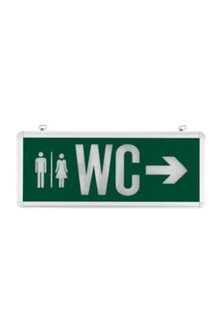3 Watt Led'li Wc Tuvalet Levhası, Wc Yol Gösterici, Kesintide 2 Saat Şarjlı Sağ - Sol Çift Yönlü