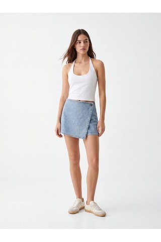 LTB Rosanna Çapraz Kapamalı Jean Light İndigo Şort Etek