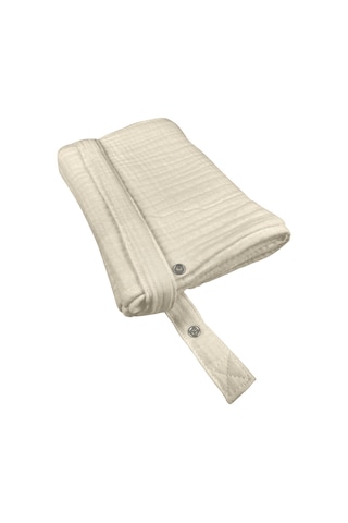 4 Katlı Iç Göstermez Pamuk Müslin Bebek Emzirme Önlüğü Bej