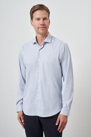 Morven Erkek Marine Çizgi Desen Trend Slim Fit Gömlek 25mc004051210 Marine Marine