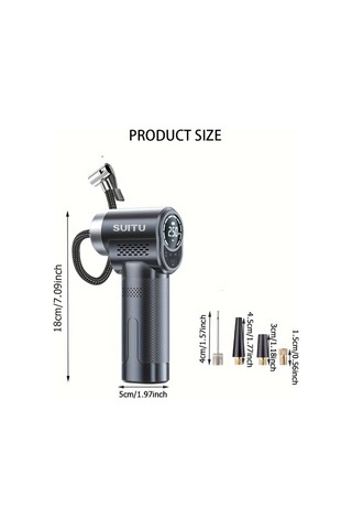 Xuweiwei 1pc Kablosuz Kablosuz El Kompresörü 150psı Elektrikli Lastik Şişirme Usb Pil Çift Güç 18650 Araba Motosiklet Bisiklet