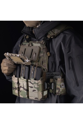 Jeemson Siyah Folding Tactical Cihaz Tutucu - Molle Uyumlu, Silikon Anti-kayma, Dış Etkinlikler İçin Cep Telefonu Ve Navigasyon Tahtası Siyah