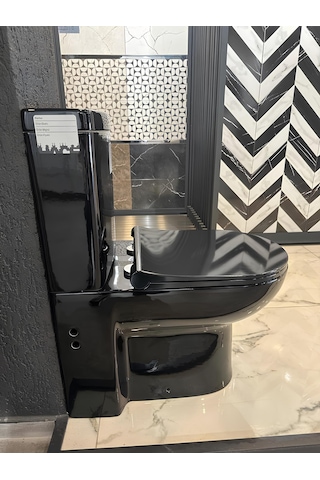 Modern Duvara Sıfır Siyah Klozet Takımı