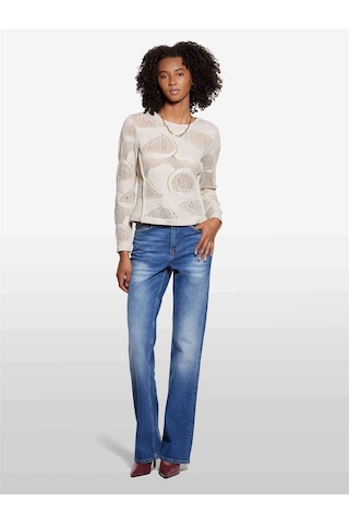 Sisley Pamuk Karışımlı Delik Detaylı Uzun Kollu T-shirt Kadın Pembe T-shirt - 325a3ııdl107t