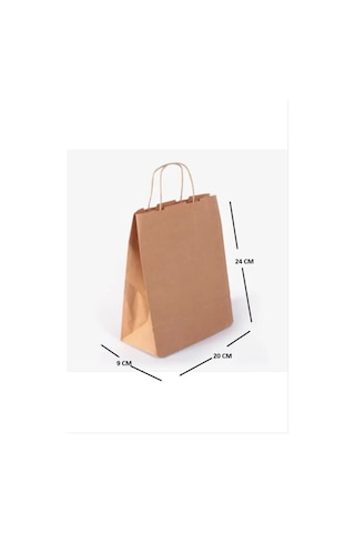 8 Adet Saplı Kraft Çanta 24 X 8 X 19 Cm Kağıt Poşet Çanta, Hediyelik Poşet