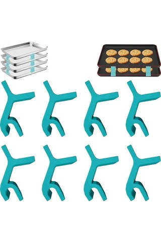 Ulzyvf Tepsisi Mavi Kurabiye Klipsleri, Yeniden Kullanılabilir İstifleme Fırın Tepsisi Mavi