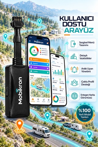 Mk-400-1 Karavan Takip Sistemi 12 Ay Hatlı - Haritalı 2026 Seri Uzaktan Blokajlı