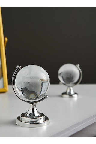 Dekoratif Cam Dünya Küresi Masa Ofis Dekoru 8x12 Cm