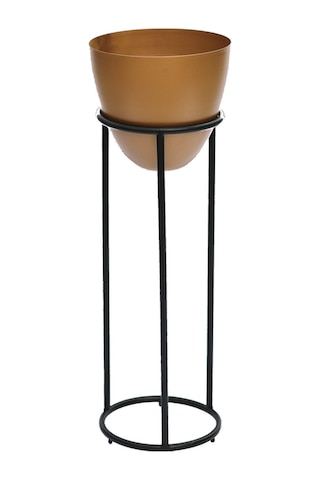Summus Metal Ayaklı Saksı Orta Boy Bronz
