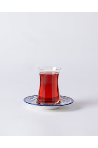 Madame Coco Luxe Celeste 6'lı Çay Tabağı Seti - Mavi/beyaz 8684427297964 Çok Renkli